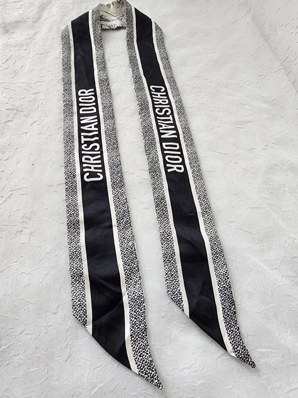 Auth Dior Mitzah Jungle Toile Silk Twilly Scarf